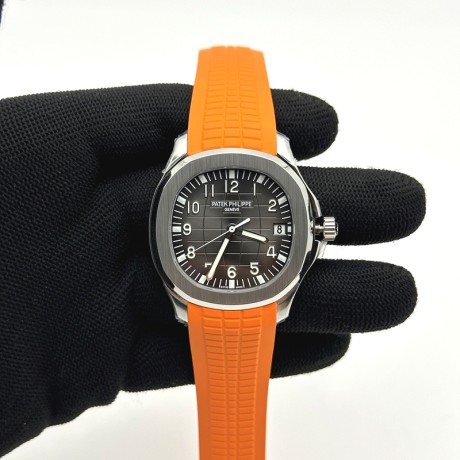 DD공장 파텍필립 아쿠아넛 5167 그레이다이얼 오렌지러버스트랩 Aquanaut Ref.5167 Orange SS/RU Grey/Num DDF DD330