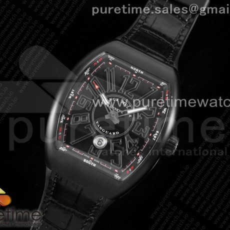 ZF공장 프랭크뮬러 뱅가드 DLC 블랙다이얼 거미스트랩 Vanguard V45 All Black DLC ZF 1:1 Best Edition Black Dial on Black Rubber Strap MIYOTA 9015