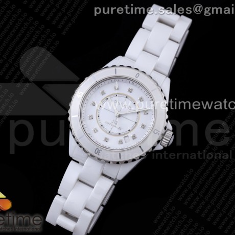 BV공장 샤넬 38 세라믹 화이트다이얼 H5705 38mm BVF 1:1 Best Edition White Ceramic White Diamonds Dial on Bracelet MIYOTA 9015