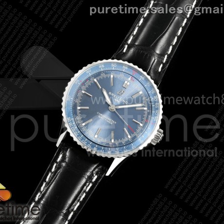 TF공장 브라이틀링 내비타이머 41 블루다이얼 블랙가죽스트랩 Navitimer 41 SS TF 1:1 Best Edition Blue Dial on Black Leather Strap A2824