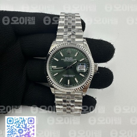 VS공장 롤렉스 데이저스트 36 민트그린다이얼 플루티드베젤 쥬빌레브레이슬릿 DateJust 36 SS 126234 VSF 1:1 Best Edition 904L Steel Green Sundust Dial on Jubilee Bracelet VS3235
