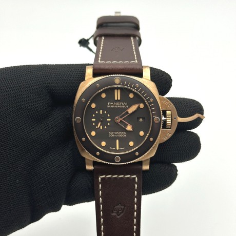 VS공장 파네라이 PAM968 브론조 브라운다이얼 가죽스트랩 PAM 968 Submersible Bronzo 47mm BR/LE Brn VSF Mod 9010