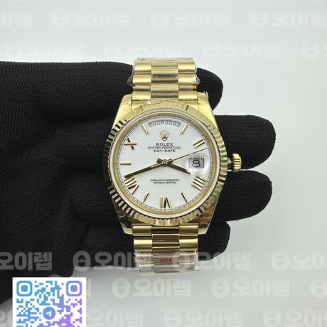 BP공장 롤렉스 데이데이트 40 옐로우골드 금통 화이트다이얼 2836 Day-Date 40mm 228239 BP New Dial Version 904 YG White Roman Markers Dial on YG President Bracelet A2836