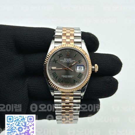 VS공장 롤렉스 데이저스트 36 로즈골드콤비 슬레이트로만다이얼 쥬빌레브레이슬릿 윔블던 DateJust 36 SS 126231 904L SS/RG VSF 1:1 Best Edition Gray Dial Roman Markers on Jubilee Bracelet VS3235