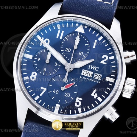 APS공장 IWC 파일럿 크로노그래프 388101 블루다이얼 블루가죽스트랩 Pilot Chrono IW388101 SS/LE Blue APSF SA69385