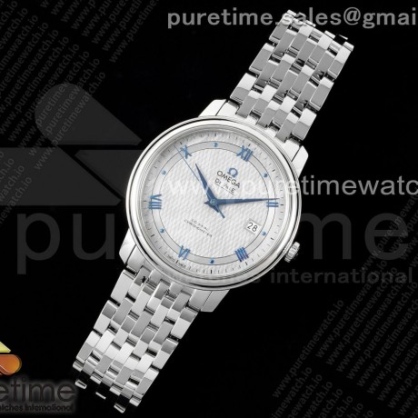 TWS공장 오메가 드 빌 스틸 화이트텍스쳐다이얼 블루인덱스 브레이슬릿 De Ville SS TWF 1:1 Best Edition White Dial Blue Markers on SS Bracelet MIYOTA 9015
