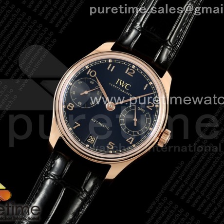 APS공장 IWC 포르투기저 오토메틱 로즈골드금통 블랙다이얼 블랙가죽스트랩 Portugieser Automatic 42mm RG APSF 1:1 Best Edition Black Dial on Black Leather Strap A52010