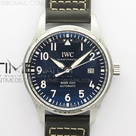 FK공장 마크18 블루다이얼 가죽스트랩 MARK XVIII Le Petit Prince IW327004 SS FKF 1:1 Best Edition Blue Dial On Brown Leather Strap