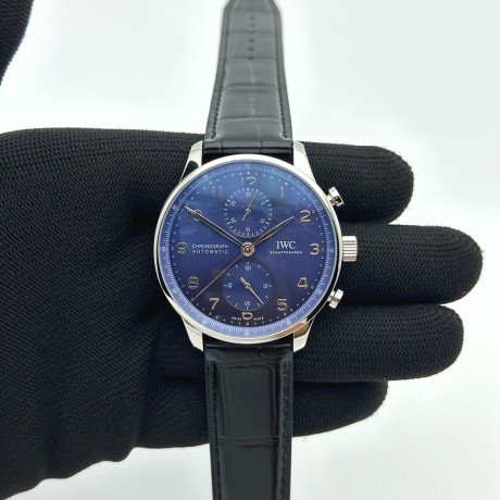 ZF공장 V3 포르투기저 블루다이얼 가죽스트랩 Portuguese IW371606 ZF V3 1:1 Best Edition SS Blue Dial on Black Leather Strap A96355