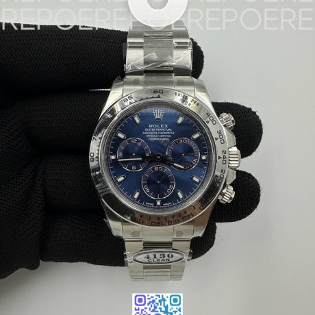 Clean롤렉스 스틸 데이토나 블루레이싱다이얼 브레이슬릿 클린공장 Daytona 116509 Clean 1:1 Best Edition Blue Stick Dial on SS Bracelet SA4130 V2