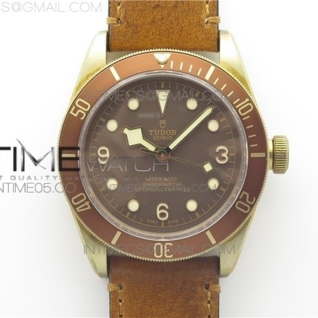 XF공장 V5 튜더 헤리티지 블랙베이 브론조 브라운 가죽스트랩 Heritage Black Bay Bronze on Brown Leather Strap MIYOTA 9015 V5 (Free Nato Strap)