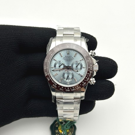 OM공장 롤렉스 세라믹 데이토나 아이스다이얼 바게트인덱스 브레이슬릿 Daytona 116506 SS OMF Best Edition Ice Blue Crystal Dial on SS Bracelet A7750