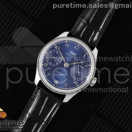 APS공장 IWC 포르투기저 오토메틱 스틸 블루다이얼 블랙가죽스트랩 Portugieser Automatic 42mm SS APSF 1:1 Best Edition Blue Dial on Black Leather Strap A52011