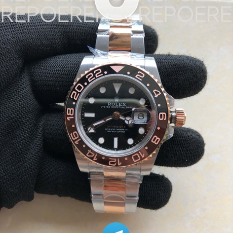 BP공장 롤렉스 GMT마스터2 루트비어 콤비 GMT Master II 126711CHNR RG/SS Blk BP Asia 2813 CHS