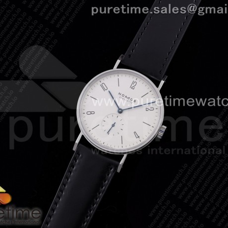 NM공장 노모스 탕고맛 화이트다이얼 가죽스트랩 Tangomat Automatic 38.3mm SS White Dial Numeral Markers on Black Leather Strap A23J