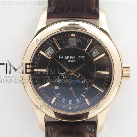 GR공장 파텍필립 애뉴얼 캘린더 로즈골드 블랙다이얼 가죽스트랩 Annual Calendar Complications 5205R GRF RG Black dial on Brown leather strap