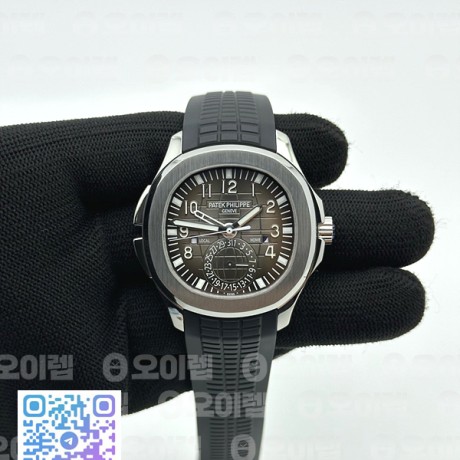 ZF공장 파텍필립 아쿠아넛 5164 트래블타임 스틸 러버스트랩 Aquanaut 5164A SS ZF 1:1 Best Edition Black Dial on Black Rubber Strap A324
