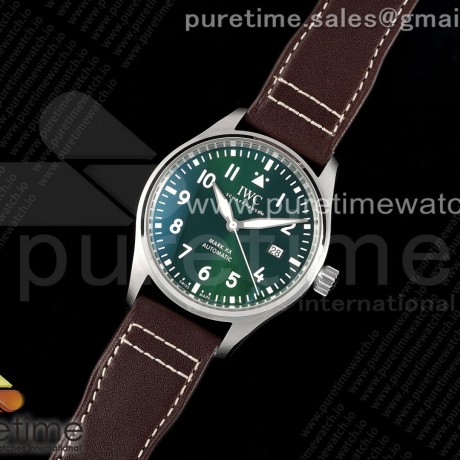 ZF공장 IWC 마크20 그린다이얼 브라운가죽스트랩 Pilot Mark XX IW328205 ZF 1:1 Best Edition Green Dial on Brown Leather Strap A32111