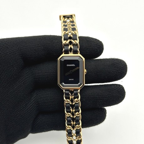 BV공장 샤넬 샤넬 프리미에르 아이코닉 블랙다이얼 블랙체인스트랩 Ppremière Iconic Chain Watch YG BVF 1:1 Best Edition Black Dial on Chain Bracelet RONDA Quartz