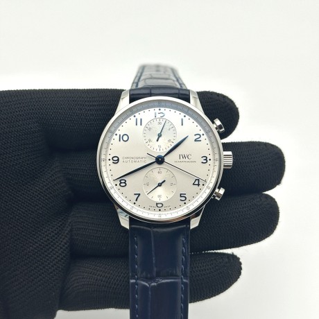 ZF공장 V3 포르투기저 화이트다이얼 가죽스트랩 Portuguese IW371605 ZF V3 1:1 Best Edition SS White Dial Blue Markers on Black Leather Strap A96355