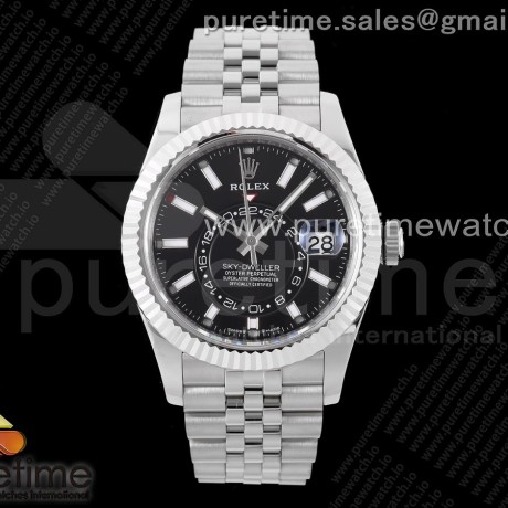 ZF공장 롤렉스 스카이드웰러 스틸 블랙다이얼 브레이슬릿 Sky-Dweller 326934 904L SS ZF 1:1 Best Edition Black Dial on SS Jubilee Bracelet A2824