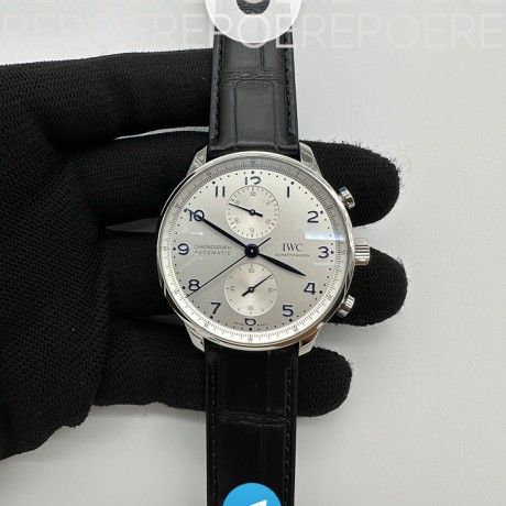 ZF공장 포르투기저 화이트다이얼 가죽스트랩 Portuguese IW358304 ZF 1:1 Best Edition SS White Dial Blue Markers on Blue Leather Strap A82200