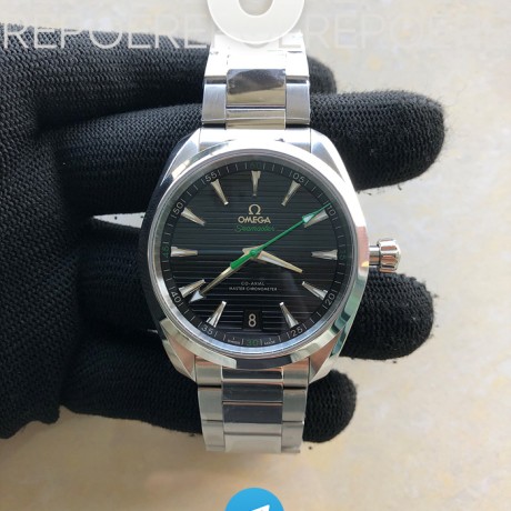 VS공장 오메가 씨마스터 아쿠아테라 150m 스틸 블랙다이얼 그린핸즈 브레이슬릿 41mm 골프에디션 Aqua Terra 150M Master Chronometers VSF 1:1 Best Edition Black Dial Green Hand on SS Bracelet A8900 Super Clone