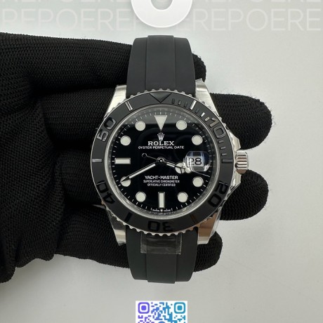 Clean공장 롤렉스 요트마스터 42 스틸 블랙다이얼 러버스트랩 클린 Yacht-Master 42mm 226659 Clean 1:1 Best Edition 3D Black Ceramic Bezel on Oysterflex Strap VR3235 클린공장