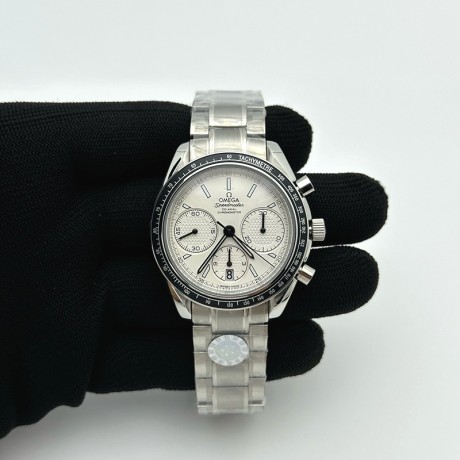 HR공장 오메가 스피드마스터 레이싱 크로노그래프 화이트다이얼 브레이슬릿 Speedmaster Racing Chrono 40mm SS/SS Wht HRF C3330