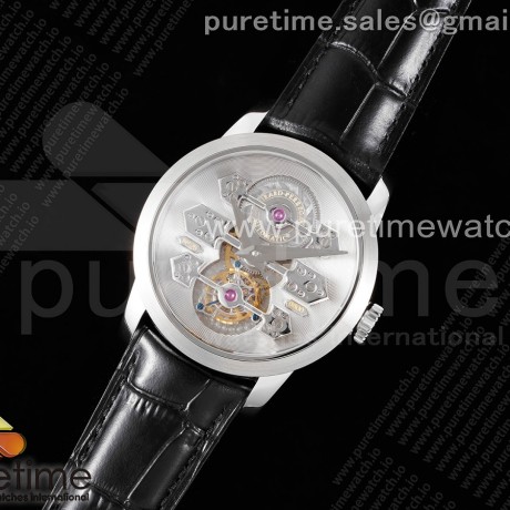 JB공장 지라드페리고 브릿지 투어빌론 스틸 실버다이얼 가죽스트랩 GP Bridges 44mm Tourbillon SS JBF Best Edition Silver Dial on Black Leather Strap