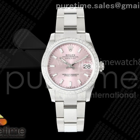AR공장 롤렉스 레이디 데이저스트 31 핑크다이얼 다이아몬드베젤 오이스터브레이슬릿 DateJust 31 SS ARF 1:1 Best Edition Pink Stick Dial Diamonds Bezel on Oyster Bracelet ETA2688