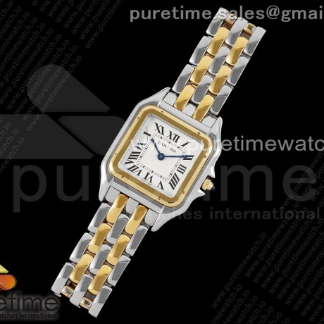 BV공장 까르띠에 팬더 27 옐로우골드콤비 화이트다이얼 브레이슬릿 Panthère 27mm BVF 1:1 Best Edition SS/YG White Dial on SS/YG Bracelet Ronda Quartz