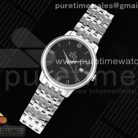 DIW공장 오메가 드빌 스틸 블랙다이얼 실버인덱스 브레이슬릿 De Ville SS DIWF 1:1 Best Edition Black Dial SS Markers on SS Bracelet MIYOTA 9015