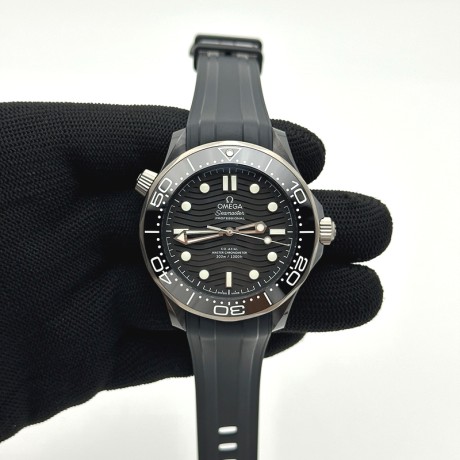 VS공장 오메가 씨마스터 다이버300M 세라믹케이스 블랙물결텍스쳐다이얼 러버 Seamaster Diver 300M Real Ceramic Case on Black Rubber Strap A8806 (Free Nato)