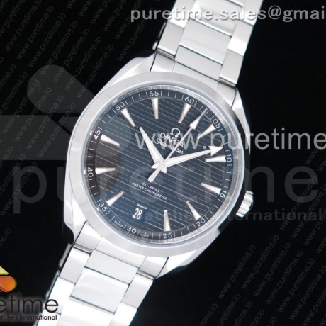 VS공장 오메가 씨마스터 아쿠아테라 150m 블랙다이얼 스틸핸즈 브레이슬릿 41mm Aqua Terra 150M Master Chronometers Black Dial SS Hand on SS Bracelet A8900 Super Clone