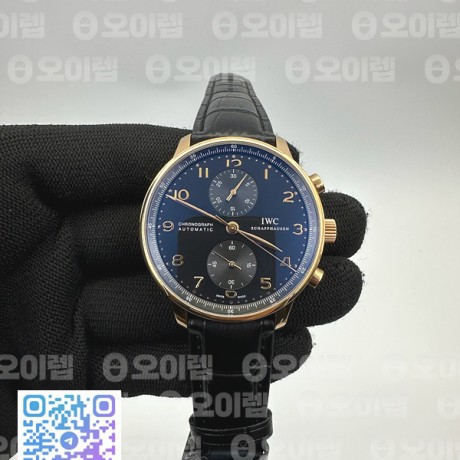 ZF공장 IWC 포르투기저 3714 크로노그래프 로즈골드 금통 블랙다이얼 v3