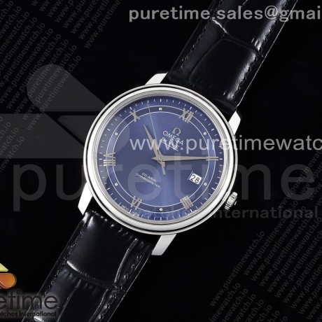 TWS공장 오메가 드 빌 스틸 블루다이얼 실버인덱스 가죽스트랩 De Ville SS TWF 1:1 Best Edition Blue Dial on Black Leather Strap MIYOTA 9015