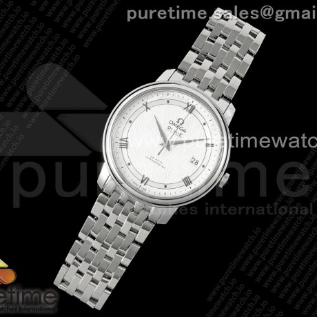 TWS공장 오메가 드 빌 스틸 화이트텍스쳐다이얼 실버인덱스 브레이슬릿 De Ville SS TWF 1:1 Best Edition White Dial SS Dot Markers on SS Bracelet MIYOTA 9015