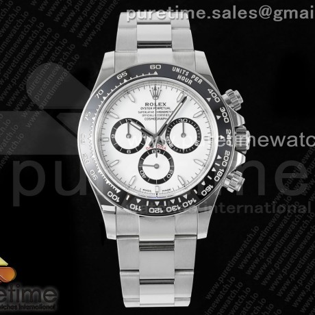 VS공장 롤렉스 신형 세라믹 데이토나 화이트다이얼 브레이슬릿 4131 Daytona 126500 VSF 1:1 Best Edition 904L Steel White Dial on SS Braclet DD4131