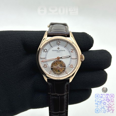EUR공장 트레디셔널 뚜르비용 로골 화이트다이얼 가죽스트랩 Traditionnelle Tour RG/LE Wht/Num EURF Asia HW Tourb