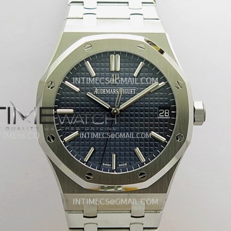 VS공장 오데마피게 로얄오크 15500 스틸 블루다이얼 브레이슬릿 Royal Oak 15500 SS VSF 1:1 Best Edition Blue Dial On SS Bracelet Super Clone DD4302