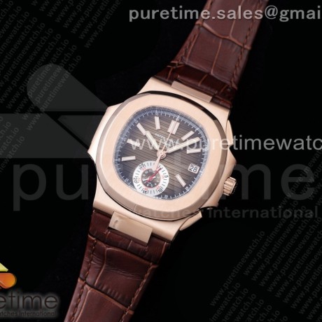 3K공장 파텍필립 노틸러스 로골 브라운다이얼 가죽스트랩 Nautilus 5980 RG 3KF Best Edition Brown Dial on Brown Leather Strap A7750