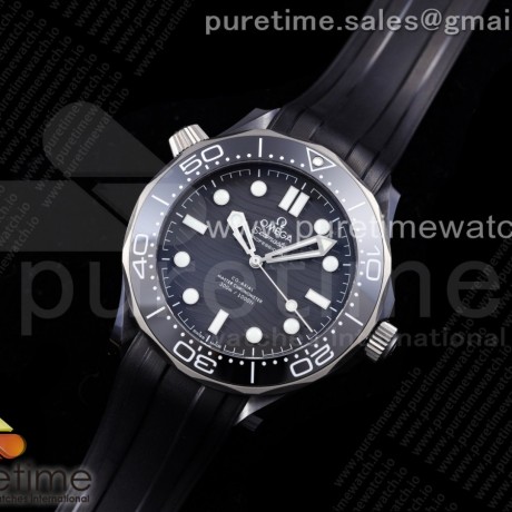 VS공장 오메가 씨마스터 다이버300M 세라믹케이스 블랙물결텍스쳐다이얼 러버 Seamaster Diver 300M Real Ceramic Case on Black Rubber Strap A8806 (Free Nato)