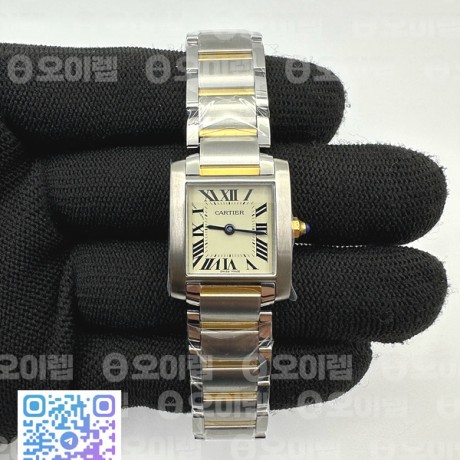 K11공장 까르띠에 탱크 프랑세즈 레이디즈 20.3 옐로우골드콤비 브레이슬릿 Tank Francaise Ladies 20.3mm SS White Dial on SS/YG Bracelet Ronda Quartz