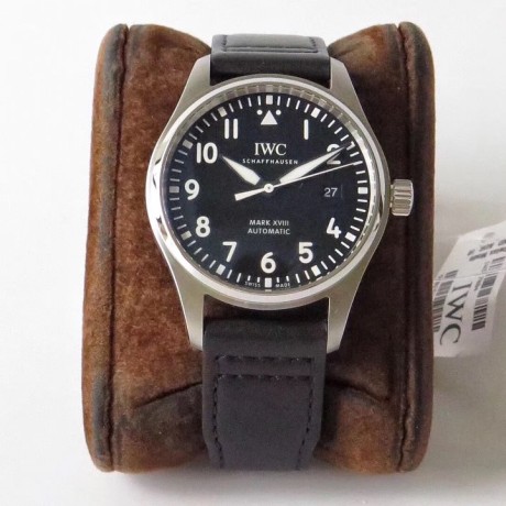 V7공장 IWC 파일럿 마크18 스틸 블랙다이얼 가죽스트랩 Mark XVIII IWC327009 SS/LE Black V7F