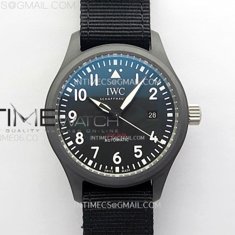 ZF공장 IWC 탑건 블랙세라믹케이스 블랙다이얼 블랙나일론스트랩 Pilot’s Watch Top Gun Black Ceramic IW326901 ZF 1:1 Best Edition on Black Nylon Strap A32111