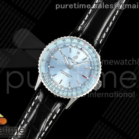 TF공장 브라이틀링 내비타이머 41 아이스블루다이얼 블랙가죽스트랩 Navitimer 41 SS TF 1:1 Best Edition Ice Blue Dial on Black Leather Strap A2824