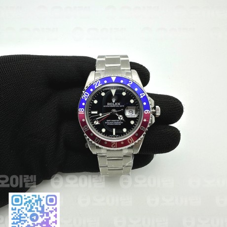 BP공장 롤렉스 GMT마스터 레드앤블루 블랙다이얼 브레이슬릿 GMT II 1675 Red/Blue SS/SS Blk BP Asia 2813 CHS
