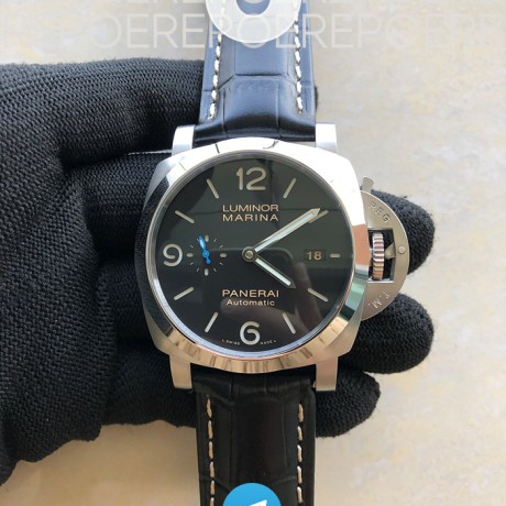TT공장 파네라이 PAM1312 스틸 블랙다이얼 가죽스트랩 PAM1312 W TTF 1:1 Best Edition on Black Leather Strap P9010