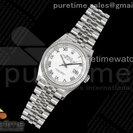 Clean공장 롤렉스 데이저스트 36 스틸 화이트다이얼 로만인덱스 플루티드베젤 쥬빌레브레이슬릿 DateJust 36 126234 Clean 1:1 Best Edition 904L Steel White Roman Dial on Jubilee Bracelet VR3235 클린공장